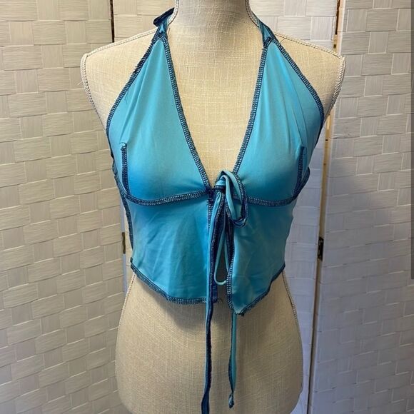 Blue Halter Top Small - Picture 2 of 3